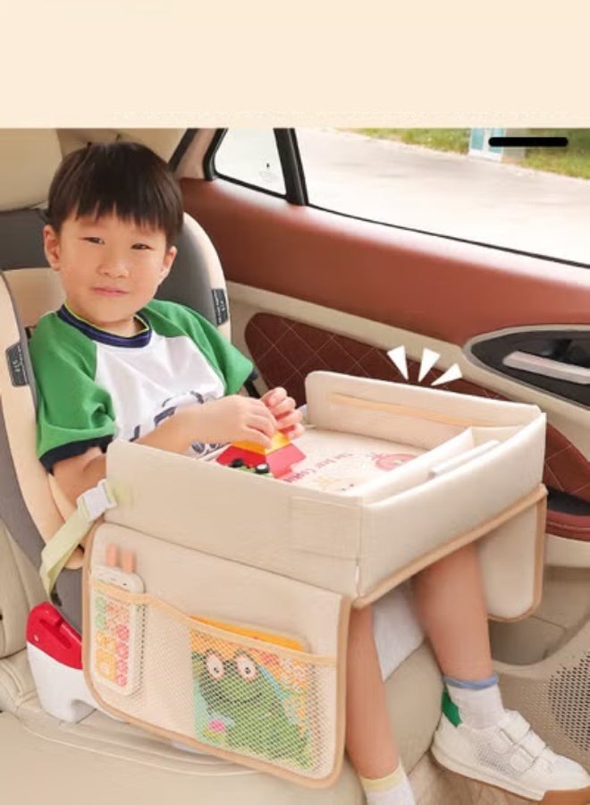 ميكسد صينية سفر للأطفال للسيارة، صينية مقعد السيارة، ضرورية لرحلات الطريق، طاولة للمقعد مزودة بجيوب شبكية، منظم مكتب للسيارة، إكسسوارات السيارة، قابلة للطي ومضادة للماء - Image 3